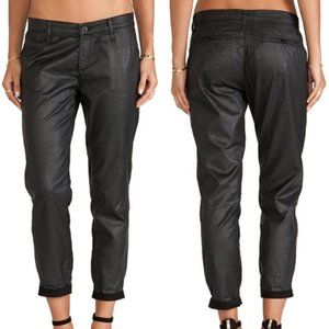 AG Tristan Tailored Leatherette Slouchy Relaxed Trouser Jean in Black